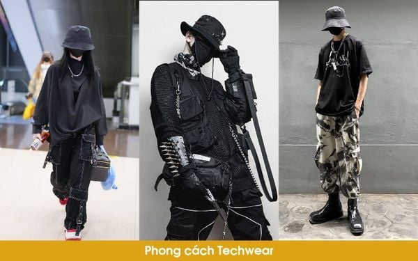 phong cách Techwear cùng với balo cuộn canvas