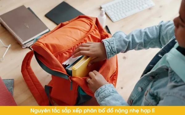 sắp xếp balo du lịch theo trọng lượng