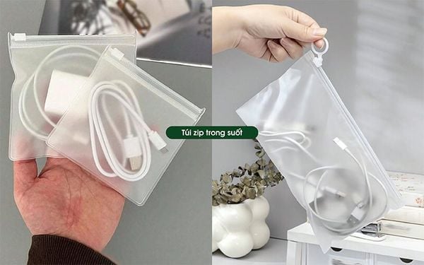 Sắp xếp đồ vào túi zip