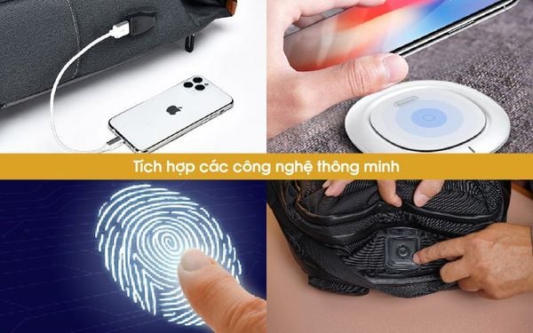 tích hợp cổng USB và công nghệ balo laptop 16 inch