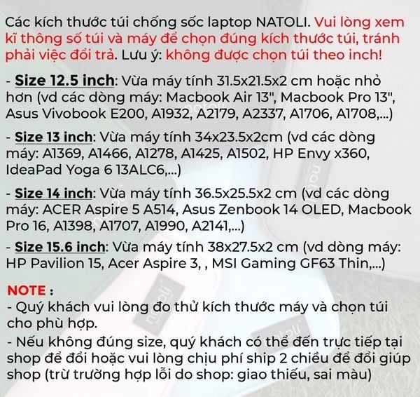 các ngăn túi chống sốc laptop