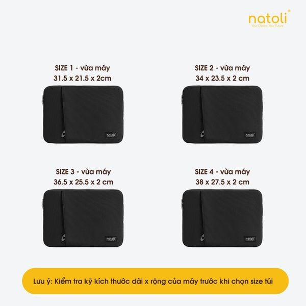 Túi chống sốc Laptop kháng nước Natoli - Eager laptop bag T7
