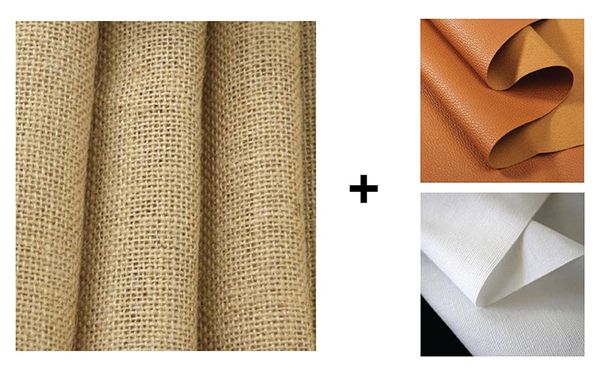 túi đay phối hợp với da, vải canvas