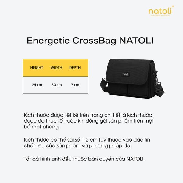 Túi đeo chéo nam nữ nhiều ngăn  - Energetic CrossBag T12