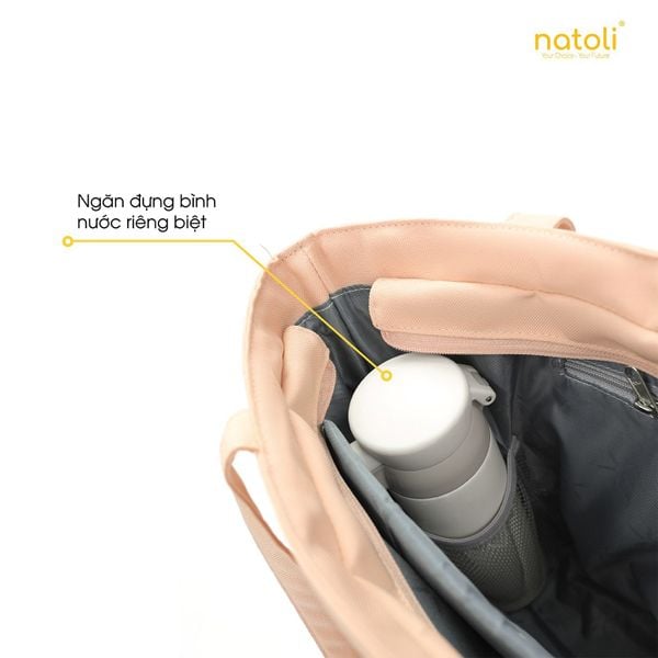 Ngăn đựng bình nước túi tote vải canvas Natoli