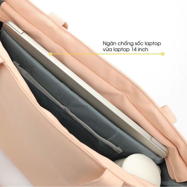 Ngăn đựng laptop chống sốc túi tote vải canvas Natoli