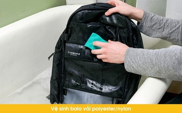 vệ sinh balo vải polyester/nylon