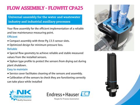 Flowfit CPA25 - Phụ kiện kết nối cảm biến pH/ORP, độ dẫn điện và DO