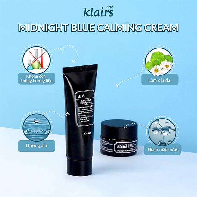 Kem Dưỡng Klairs Midnight Blue Calming Cream – Beny Cosmetics