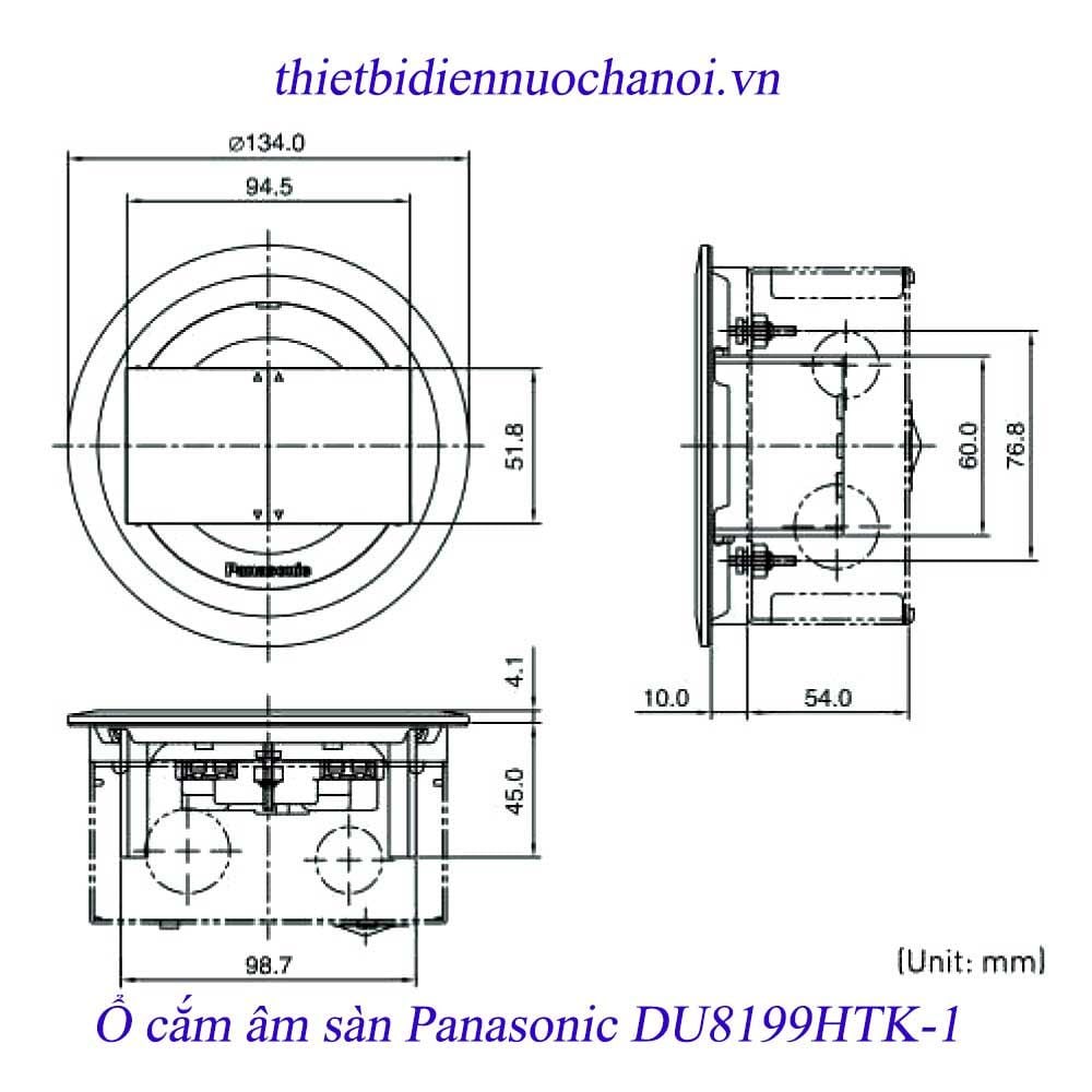 Bản vẽ Ổ cắm âm sàn Panasonic DU8199HTK‑1