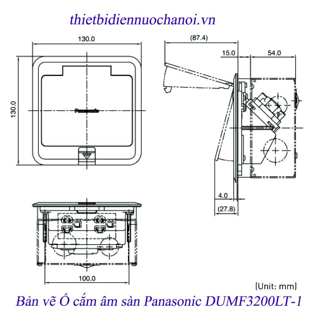 Bản vẽ Ổ cắm âm sàn Panasonic DUMF3200LT‑1