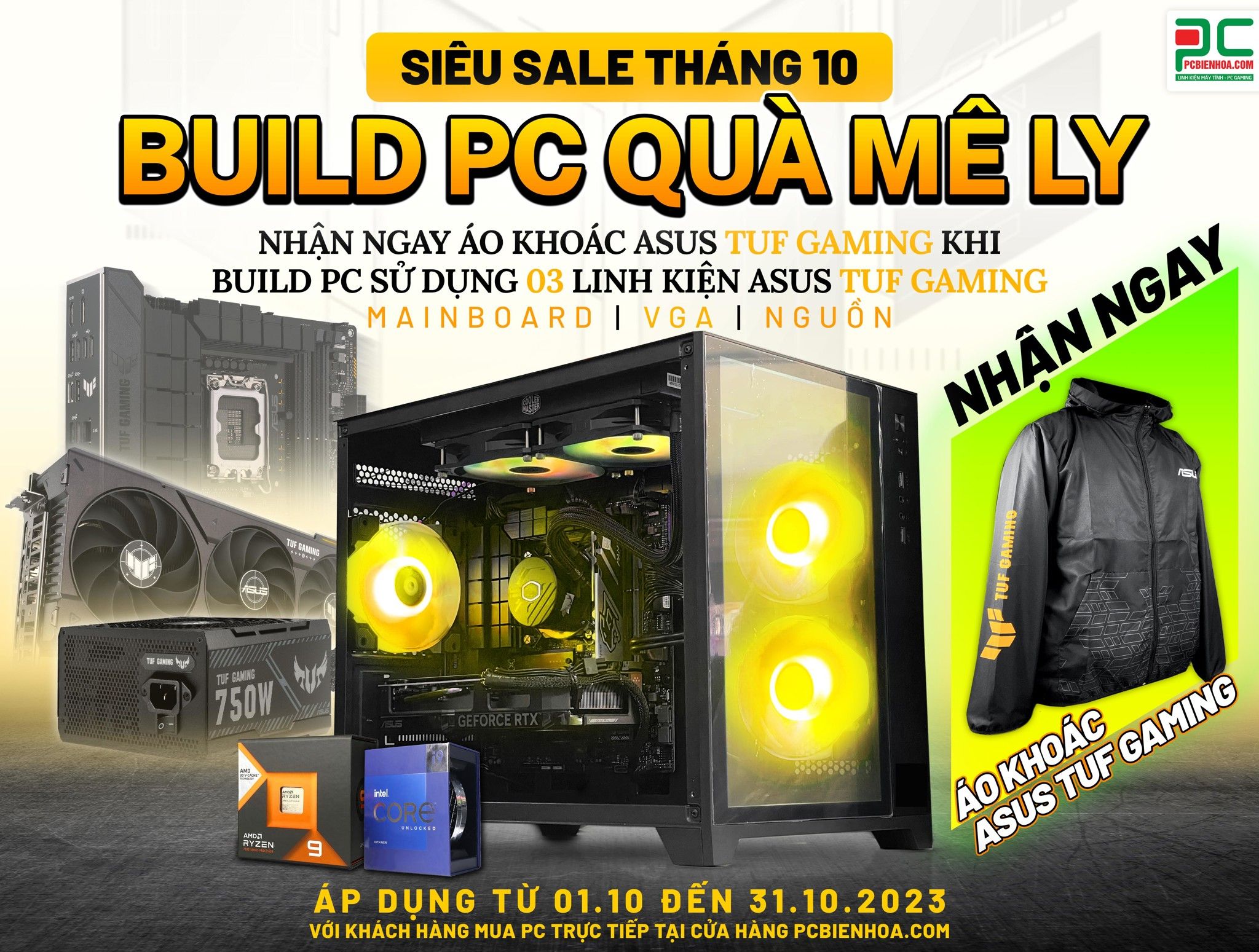 [PCBIENHOA x ASUS TUF] BUILD PC QUÀ MÊ LY (01.10 - 31.10.2023)