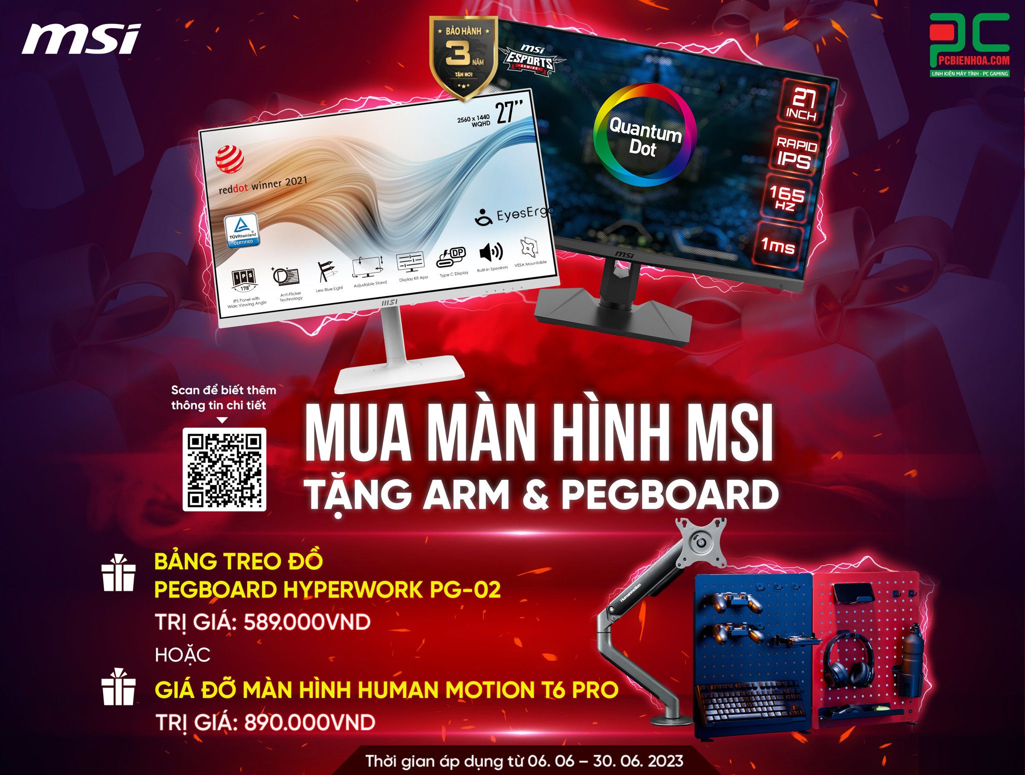 [MSI] MUA MÀN HÌNH MSI - TẶNG ARM & PEGBOARD | 06.06 - 30.06.2023