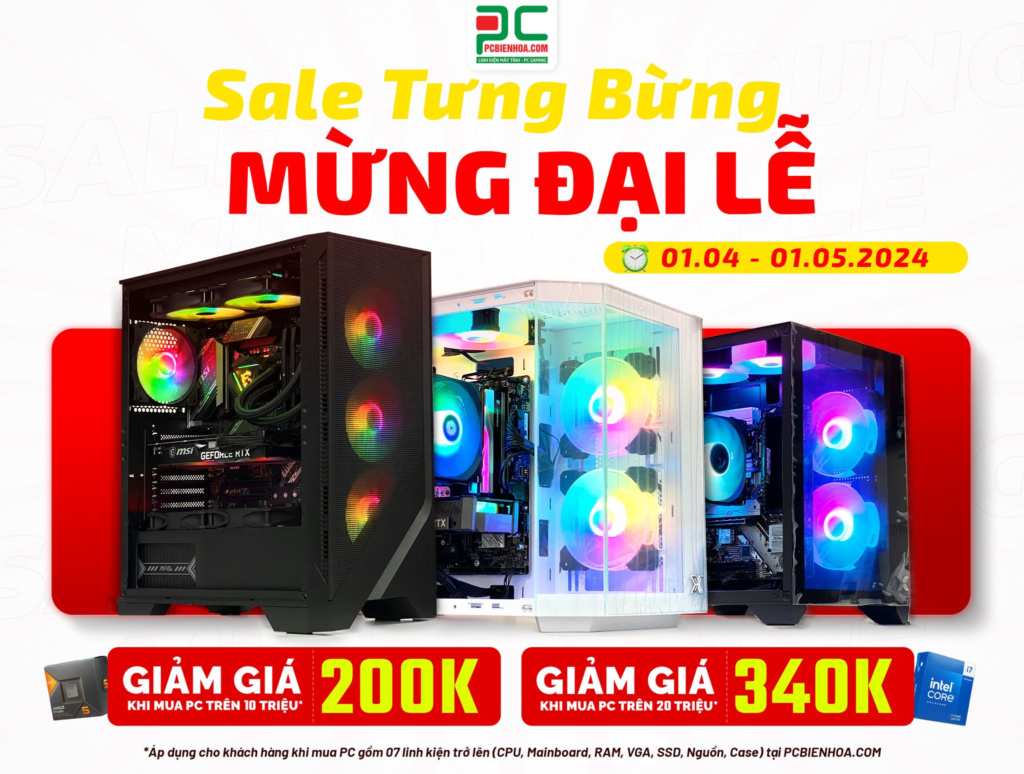 [PCBIENHOA] SALE TƯNG BỪNG - MỪNG ĐẠI LỄ ( 01.04 - 01.05.2024 )