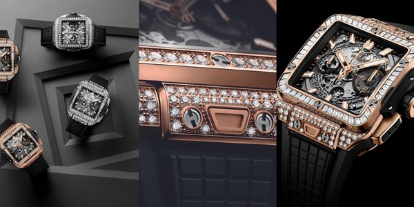 8 PHIÊN BẢN ĐÍNH KIM CƯƠNG CỦA HUBLOT SQUARE BANG UNICO TRONG NĂM 2023.