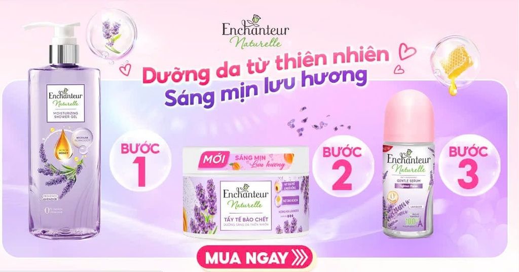 🌿 Bộ Ba Dưỡng Da Tự Nhiên Enchanteur Naturalle – Sáng Mịn Lưu Hương Suốt Ngày Dài