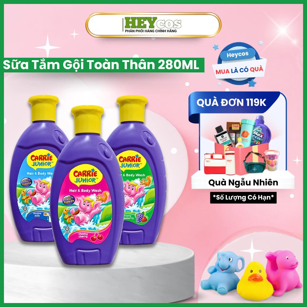 Sữa Tắm Gội Carrie Junior 280g – Mềm Dịu Cho Làn Da Nhạy Cảm Của Bé