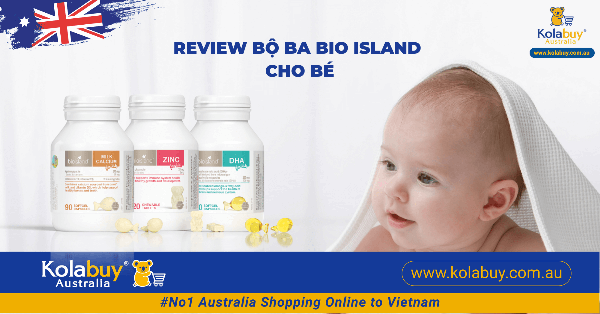Review bộ 3 kẽm, DHA và canxi Bio island của Úc cho bé yêu