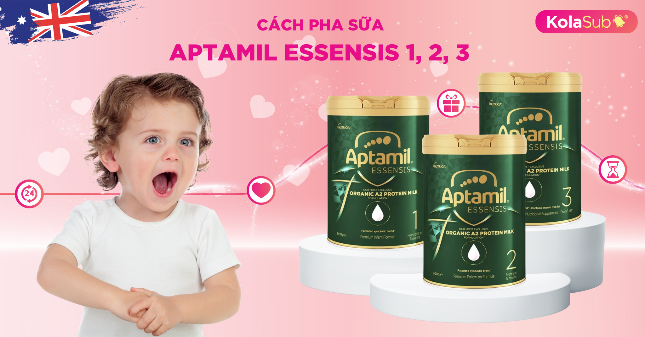 Cách pha sữa Aptamil Essensis 1, 2, 3 chuẩn nhất