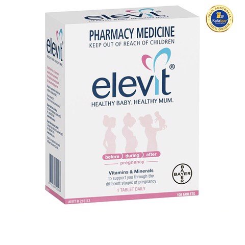 Review Viên uống Elevit Bầu bổ sung Vitamin tổng hợp Elevit Pregnancy Multivitamin 100 viên