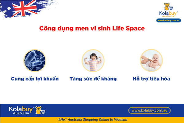 Men vi sinh cho bé 6 tháng đến 3 tuổi Life Space Probiotic Powder For Baby 40g