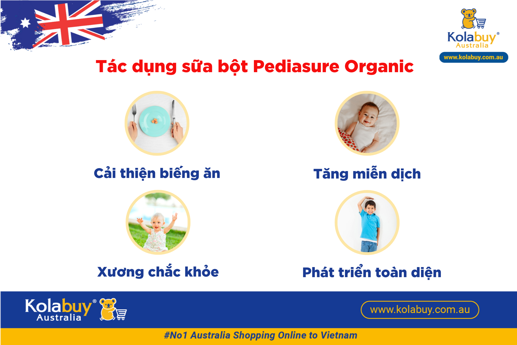 sữa bột Pediasure Organic Úc 800g