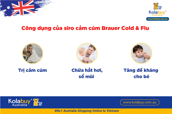 Siro Trị cảm cúm cho bé Brauer Baby & Child Cold & Flu 100ml
