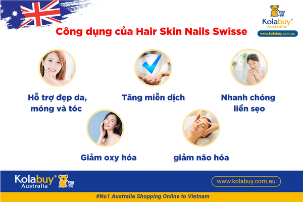 Viên uống hỗ trợ làm đẹp da móng tóc Swisse Ultiboost Hair Skin Nails+ 60 viên