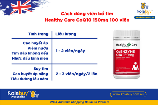 Bổ tim Healthy Care CoQ10 150mg