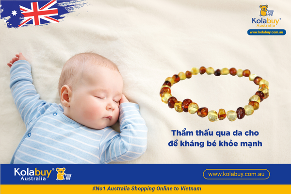 Vòng Hổ phách đeo cổ cho bé Baltic Amber Teething Necklaces Baby 33-35cm