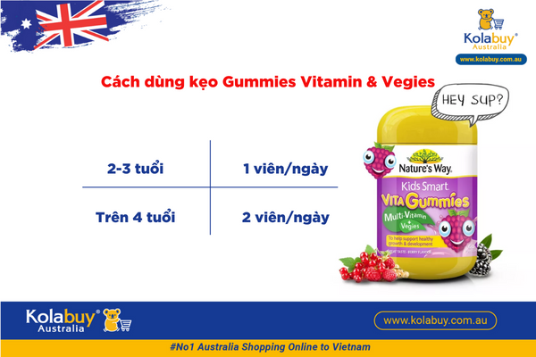 Nature's Way Kids Smart Vita Gummies Multi Vitamin & Vegies 60 Viên