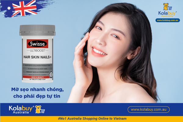Viên uống hỗ trợ làm đẹp da móng tóc Swisse Ultiboost Hair Skin Nails+ 60 viên