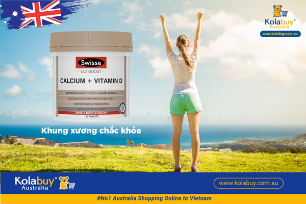 Viên uống chống loãng xương bổ sung Canxi Swisse Ultiboost Calcium + Vitamin D 150 Viên