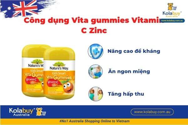 Nature's Way Kids Smart Vita Gummies Vitamin C + Zinc 60 Viên