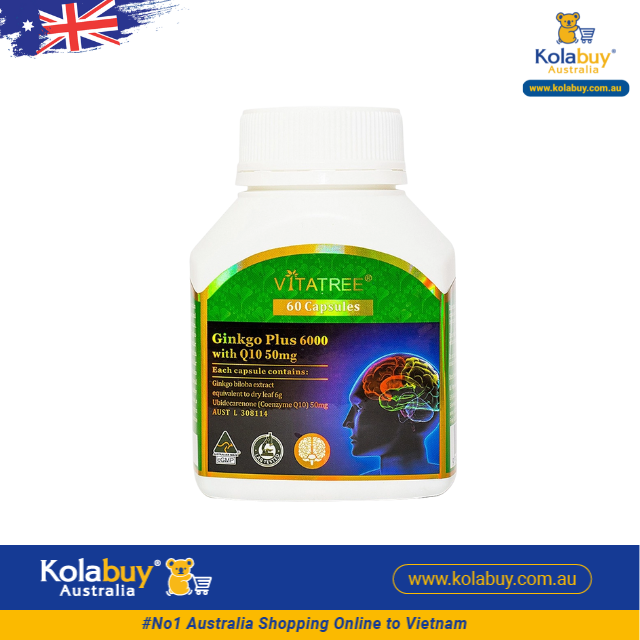 Bổ não Vitatree Ginkgo Plus 6000mg with CQ10 50mg 60 viên