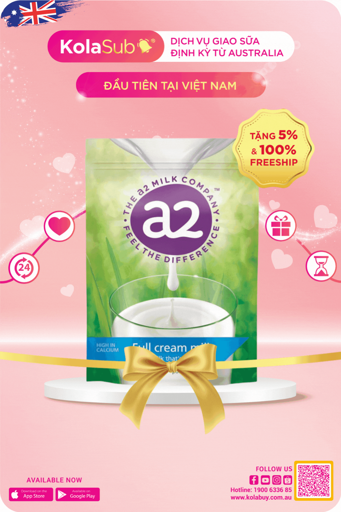 Dịch vụ giao sữa định kỳ KolaSub - sữa cho bé trên 3 tuổi