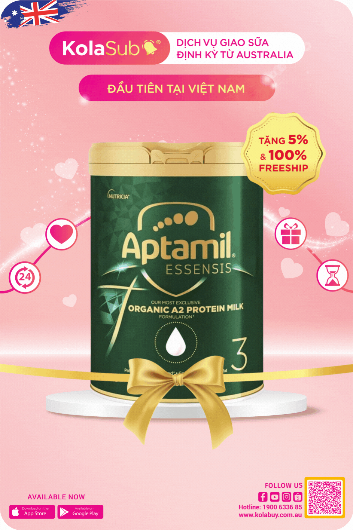 Dịch vụ giao sữa Úc định kỳ bé 1 - 3 tuổi