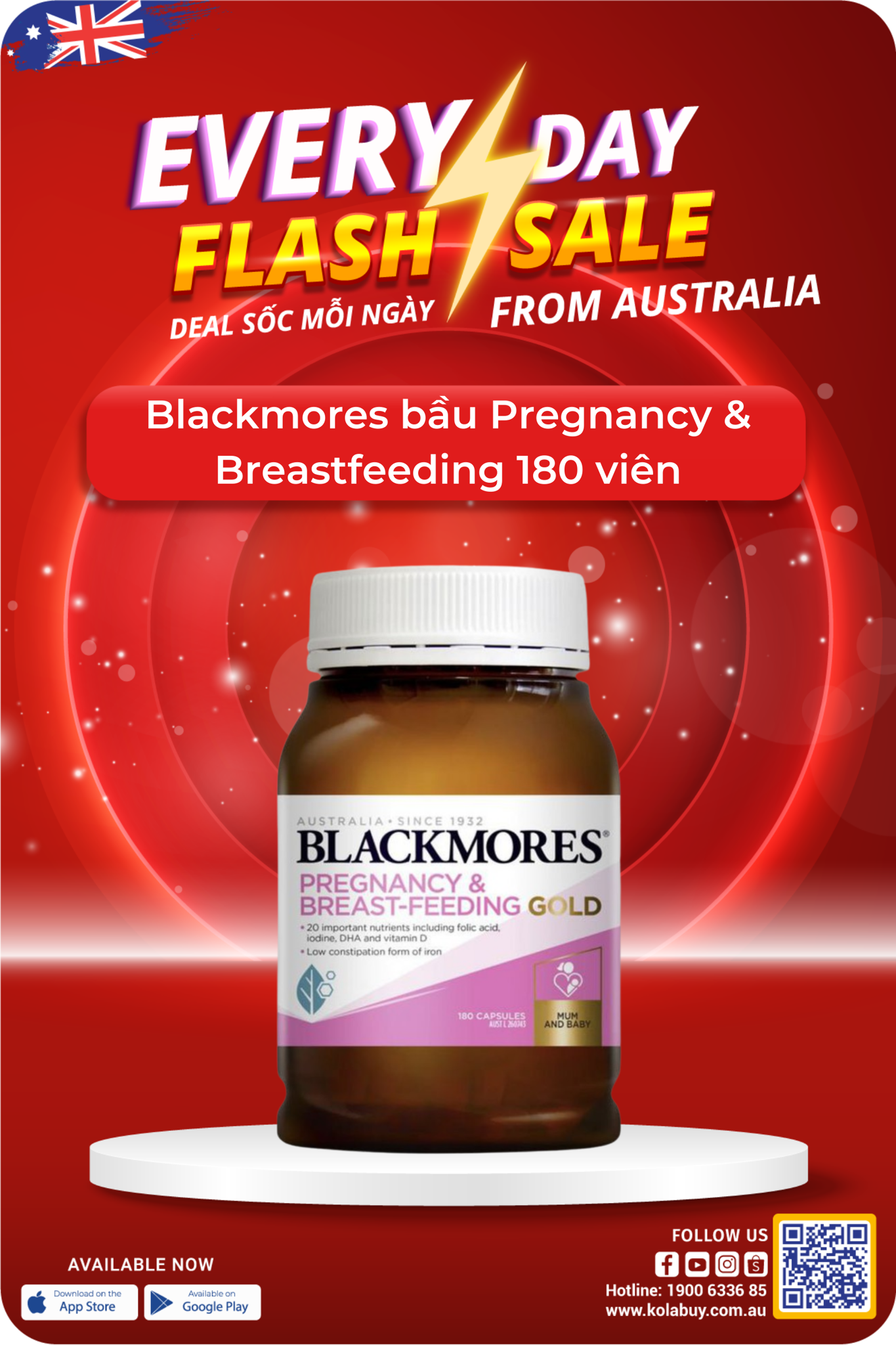 Blackmores bầu Pregnancy & Breastfeeding 180 viên