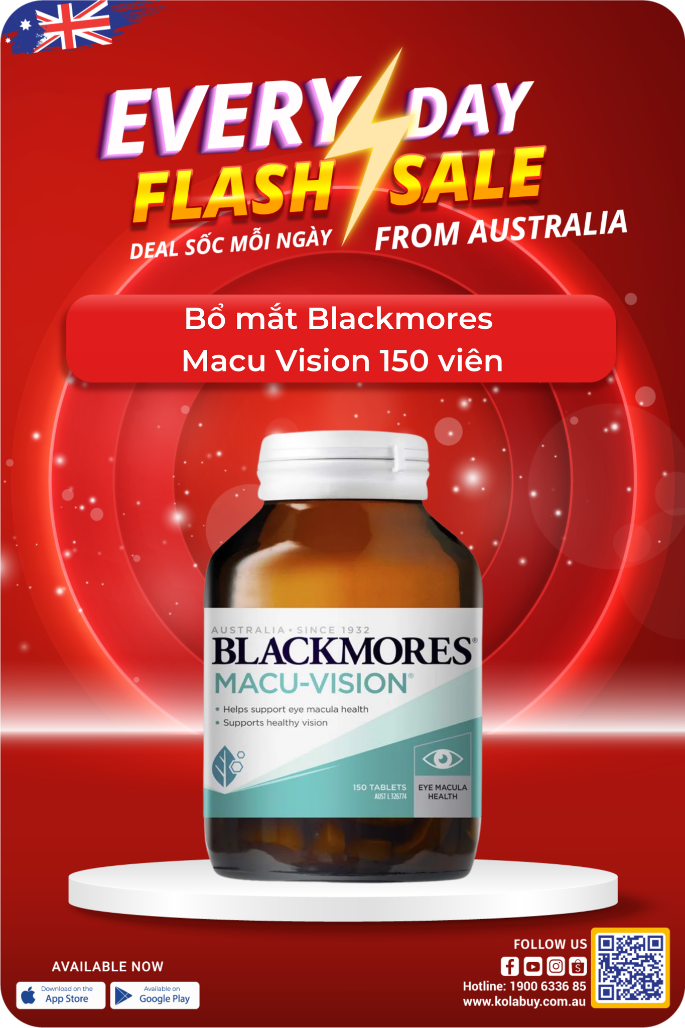 Bổ mắt Blackmores  Macu Vision 150 viên