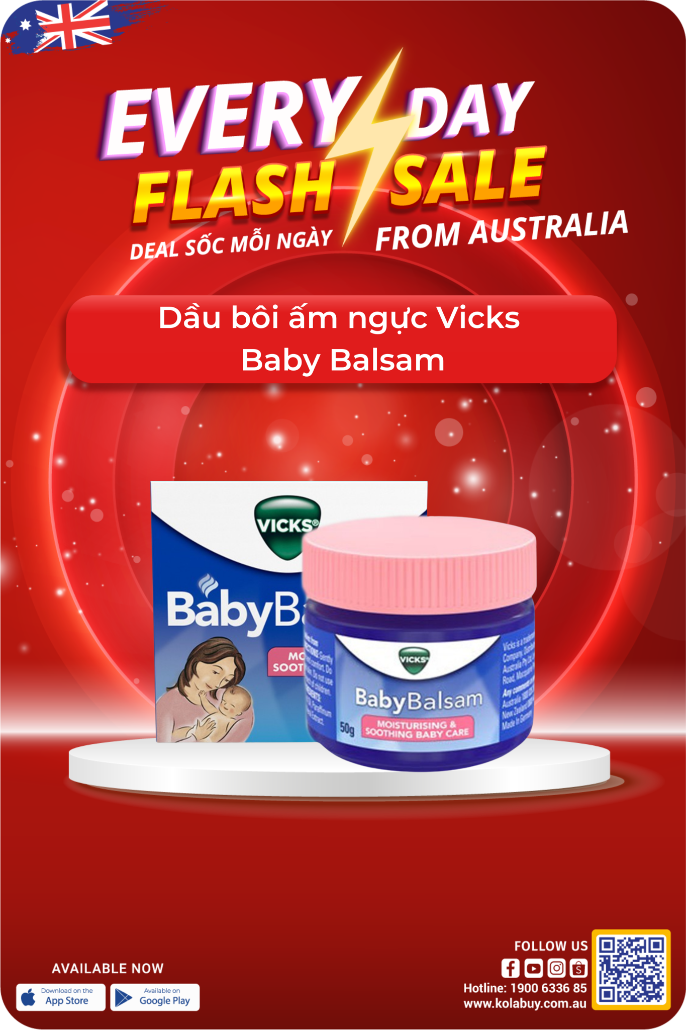Dầu bôi ấm ngực Vicks  Baby Balsam