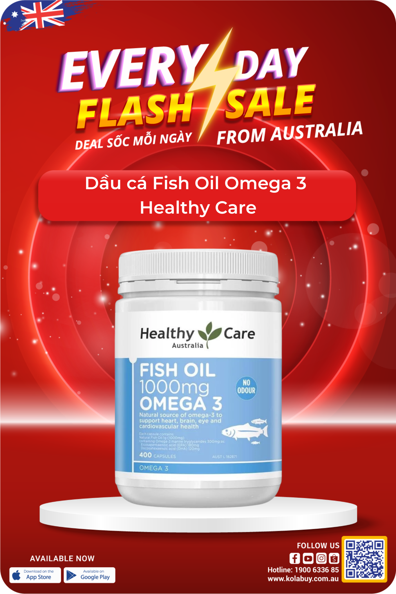 Dầu cá Fish Oil Omega 3 Healthy Care