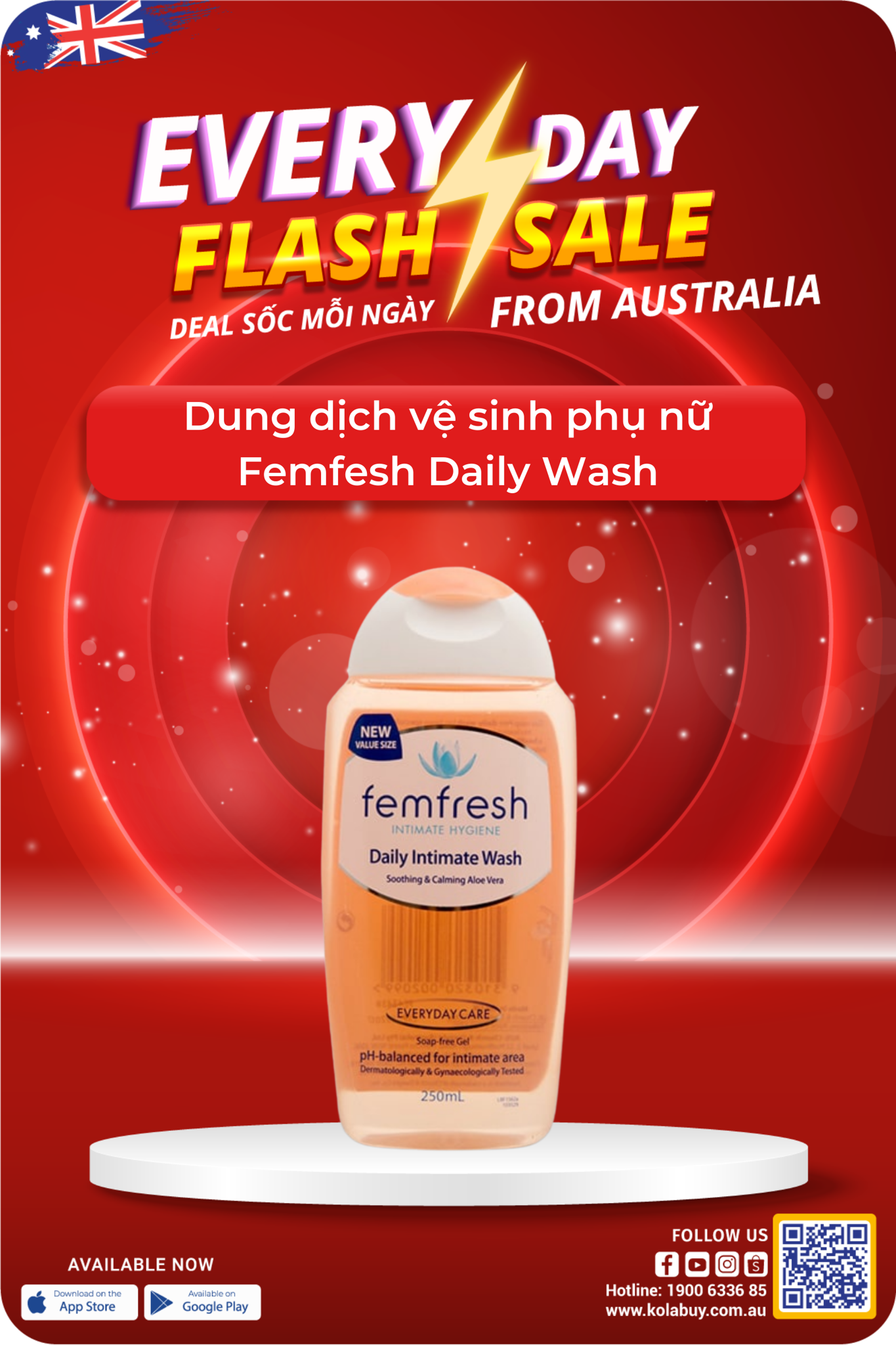 Dung dịch vệ sinh phụ nữ Femfesh Daily Wash