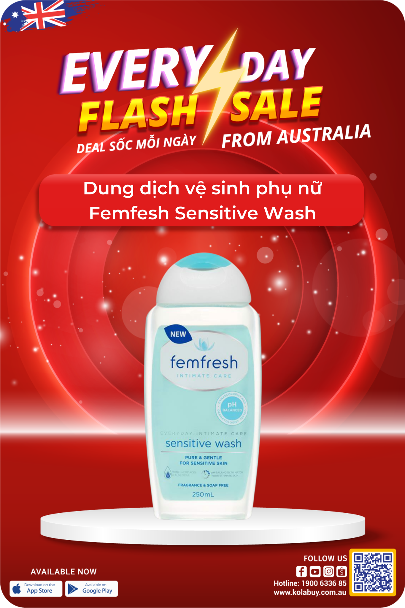 Dung dịch vệ sinh phụ nữ Femfesh Sensitive Wash