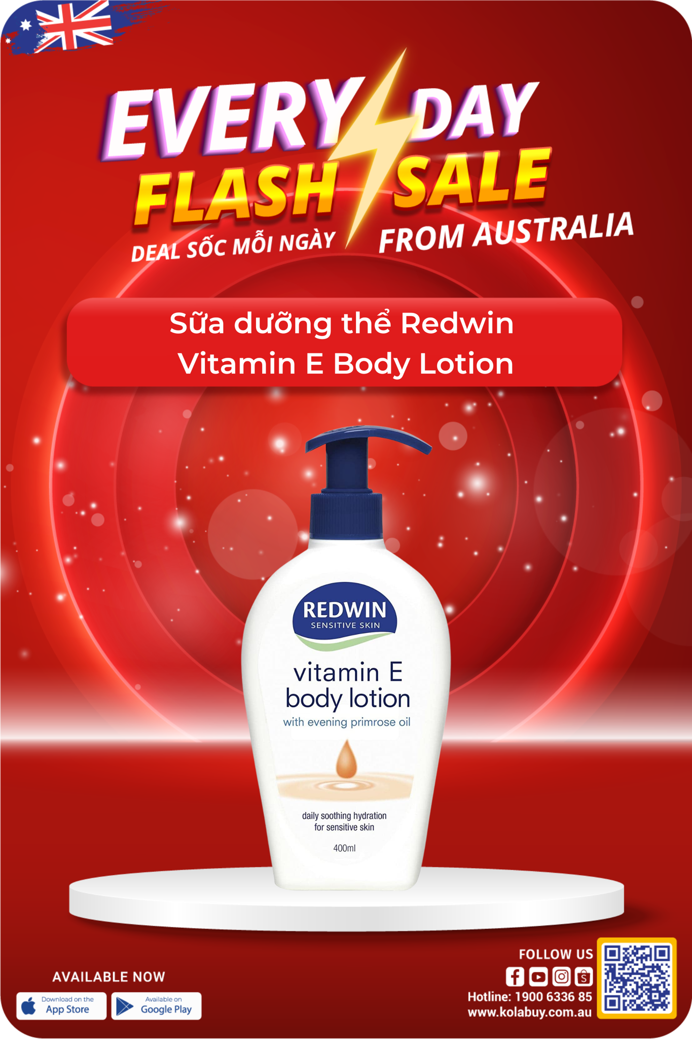 Sữa dưỡng thể Redwin Vitamin E Body Lotion with EPO 400ml Kolabuy