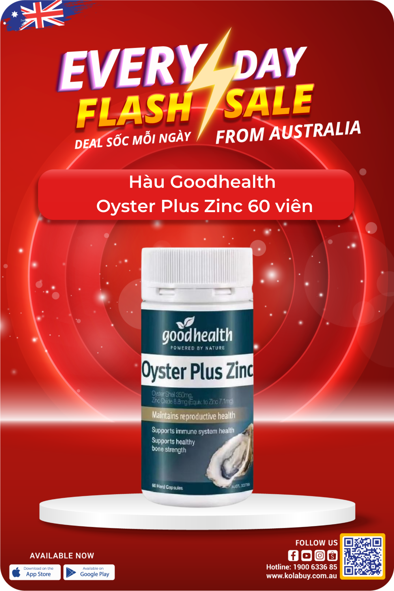 Hàu Goodhealth  Oyster Plus Zinc 60 viên