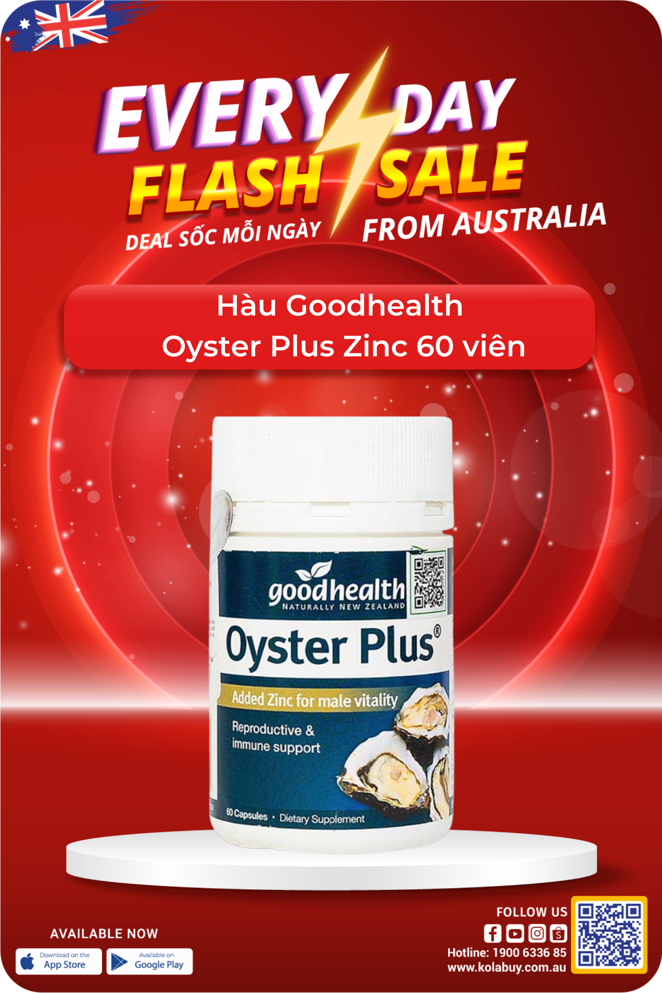 Hàu Goodhealth  Oyster Plus Zinc 60 viên