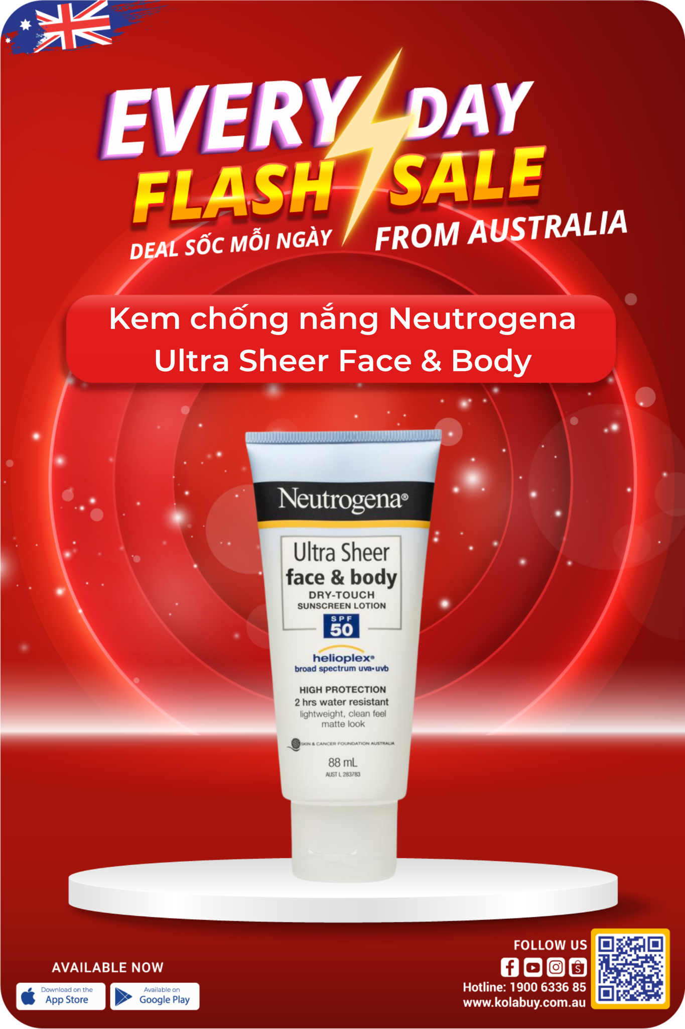 Kem chống nắng Neutrogena Ultra Sheer Face & Body