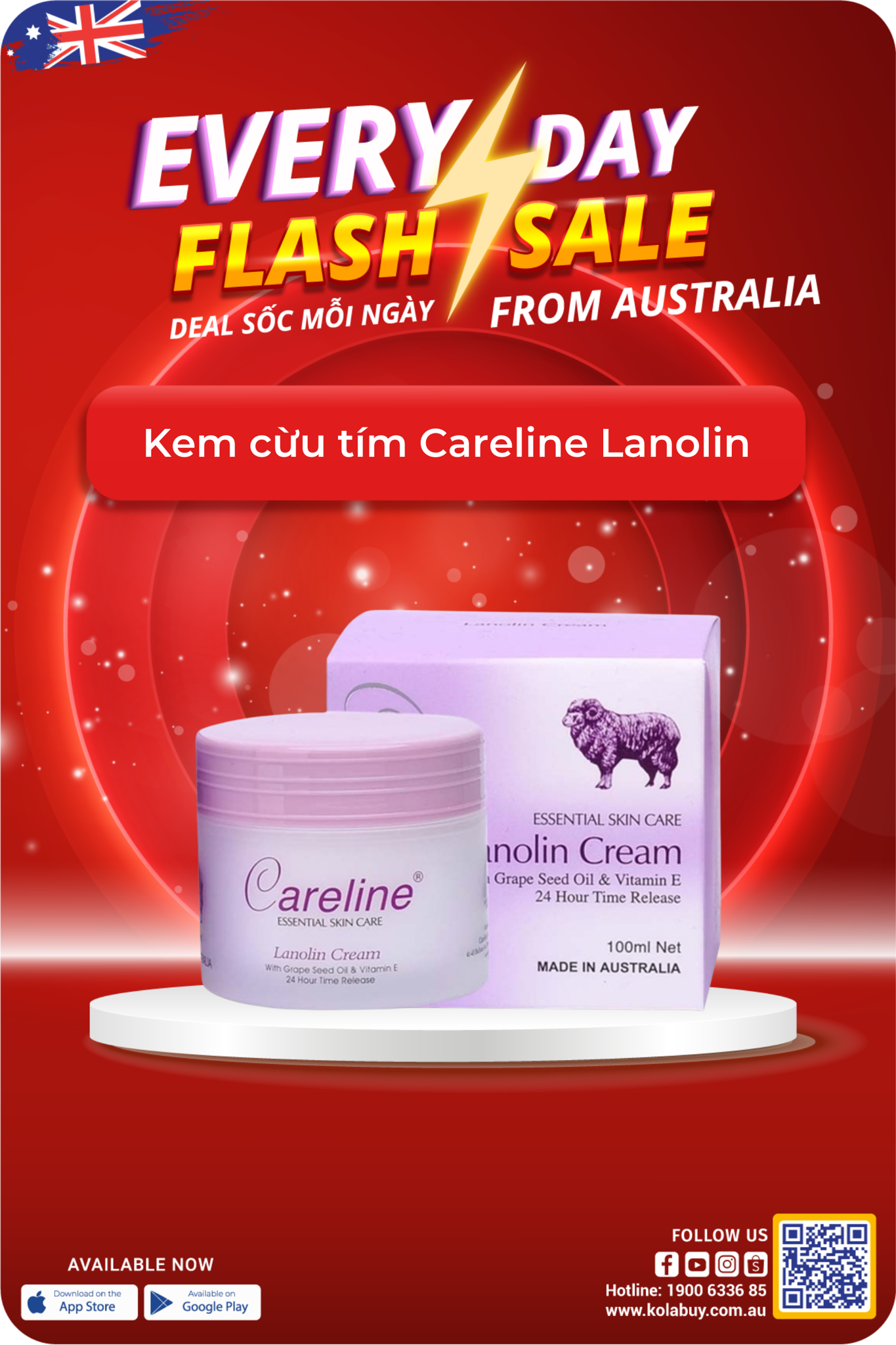 Kem cừu tím Careline Lanolin