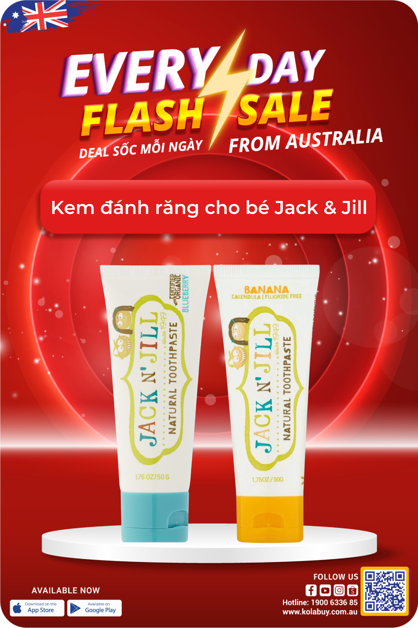 Kem đánh răng Jack & Jill Úc