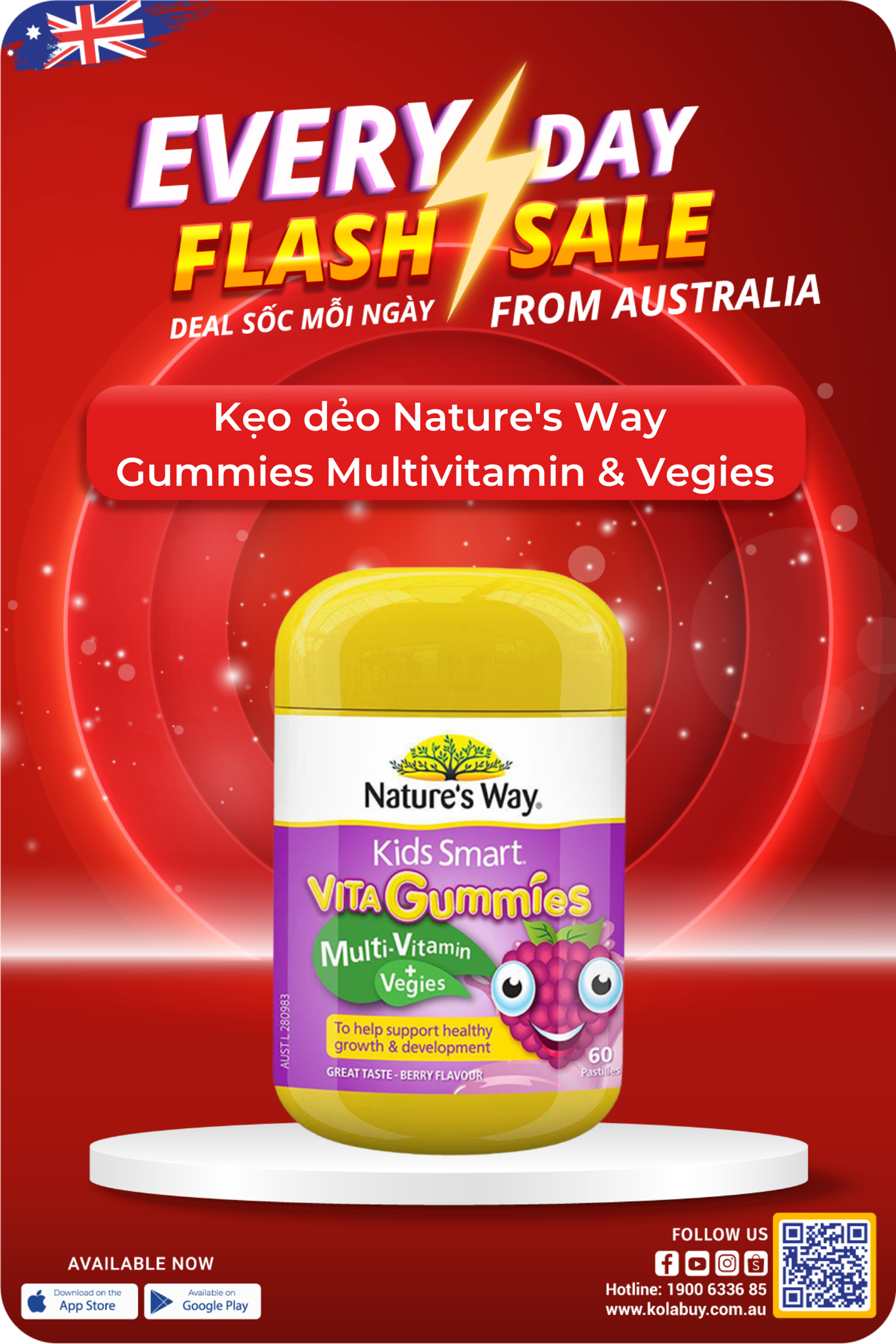 Kẹo dẻo Nature's Way Gummies Multivitamin & Vegies